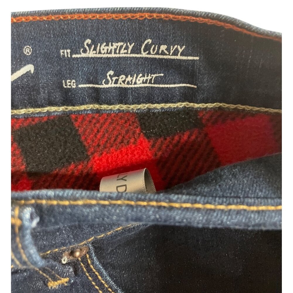 Eddie Bauer Women’s Flannel Lined Slightly Curvy Jeans Straight - Size 12 - Picture 7 of 11